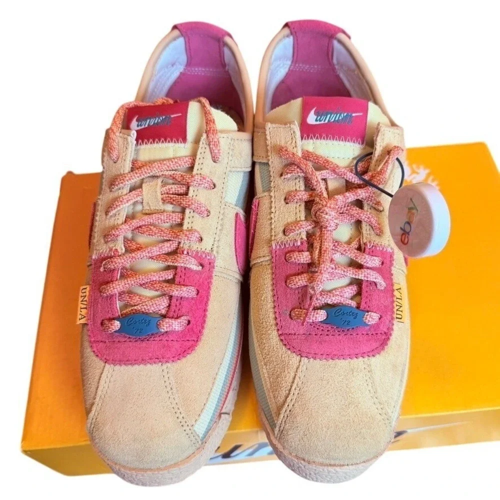 Nike Sneakers Mens 7.5 Tan Union LA Cortez Sesame Pink Clay DR1413-200 Low Top